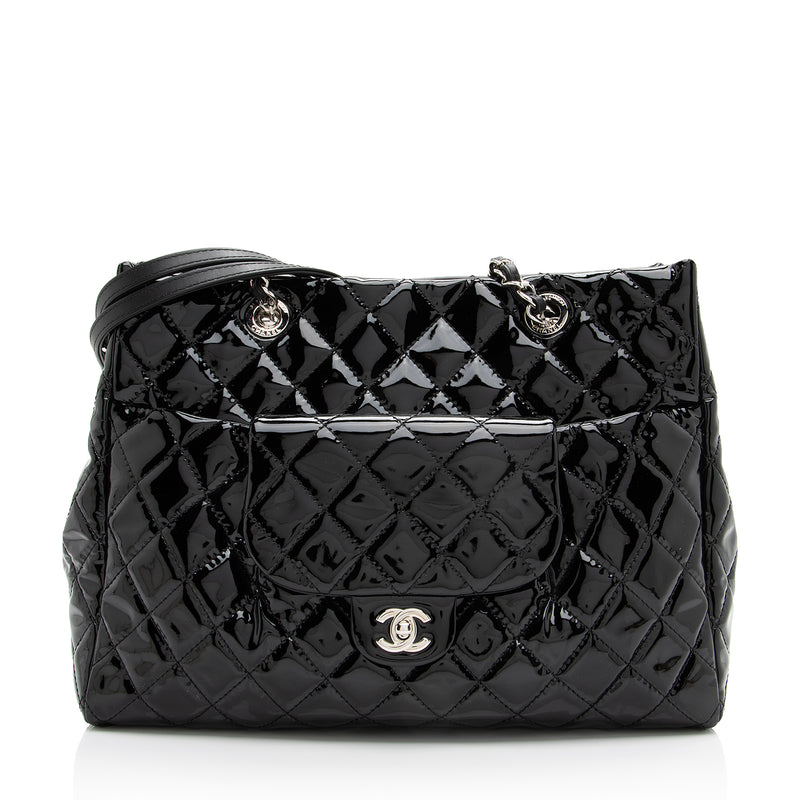 chanel quilted large tote leather