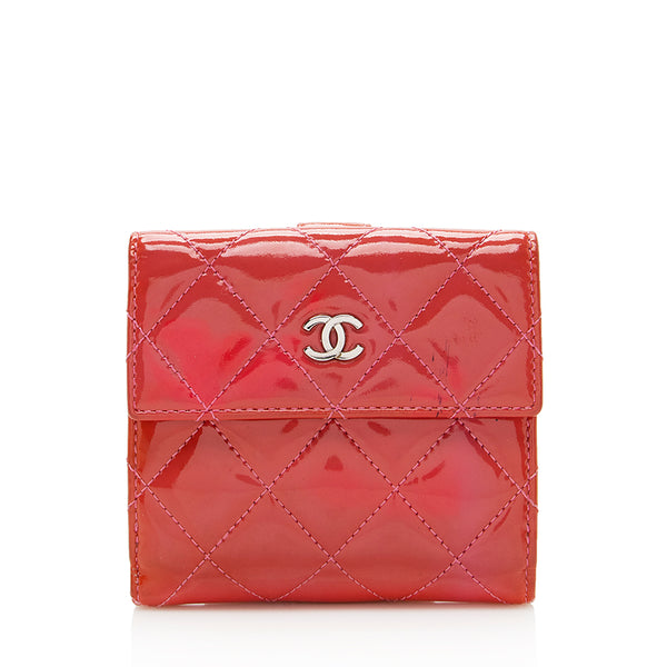 Chanel Patent Leather Compact French Wallet - FINAL SALE (SHF-18986)