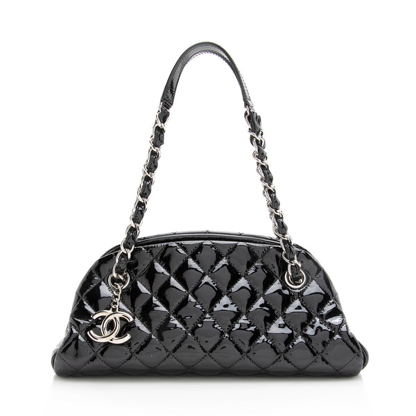 Chanel Pink Quilted Patent Leather Mini Square Flap Bag Silver Hardware, 2012-2013