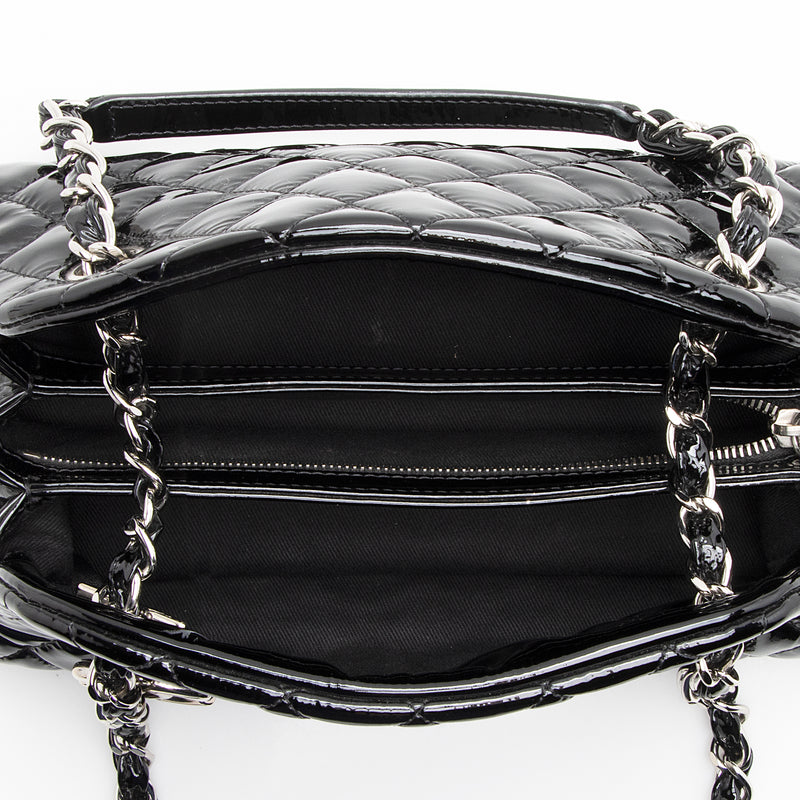 Chanel Patent Leather Just Mademoiselle Petite Bowler Bag (SHF-22283)