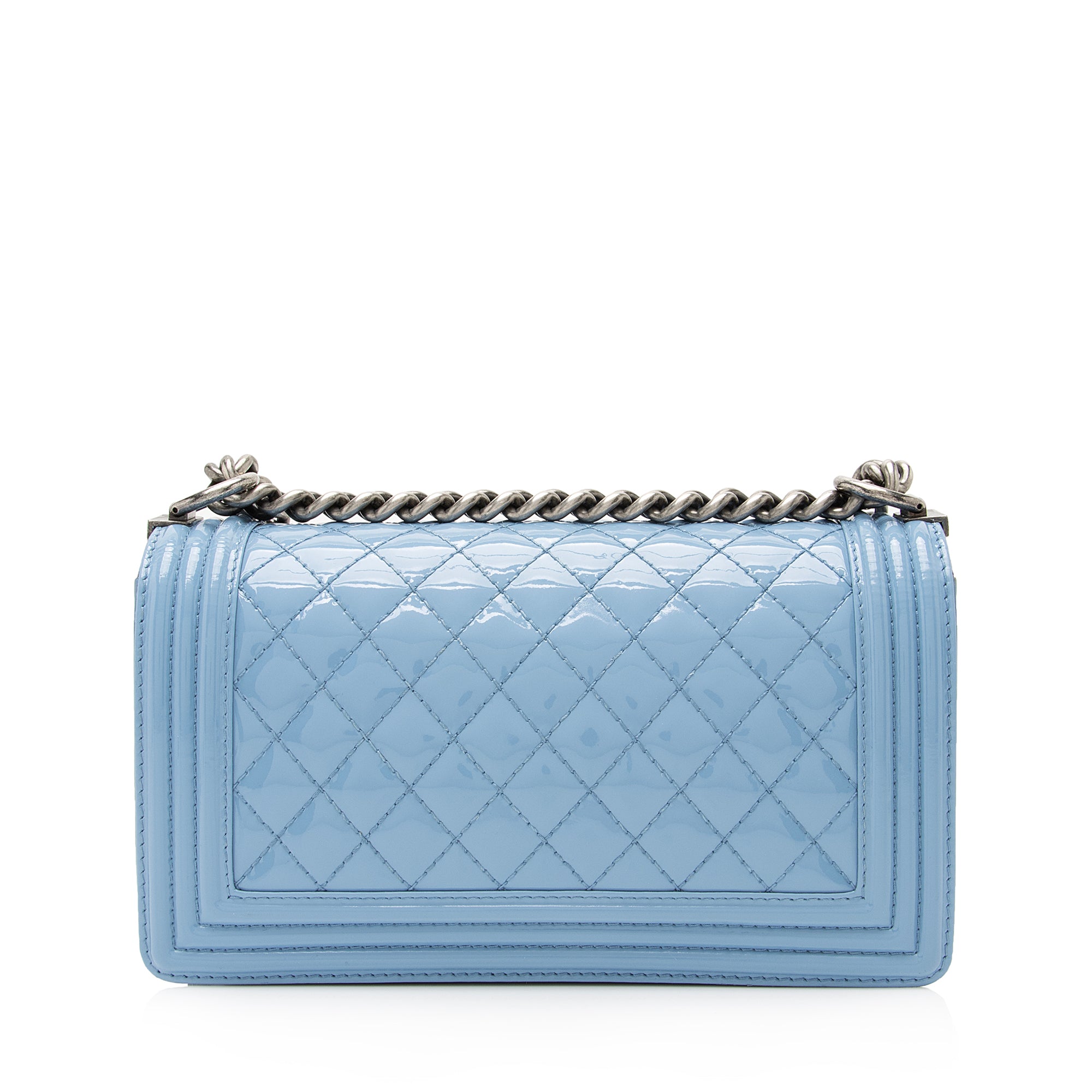 Chanel Patent Leather Old Medium Boy Bag (SHF-23614)