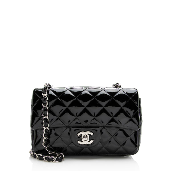 Chanel Patent Leather Rectangular Mini Flap Bag (SHF-21763)