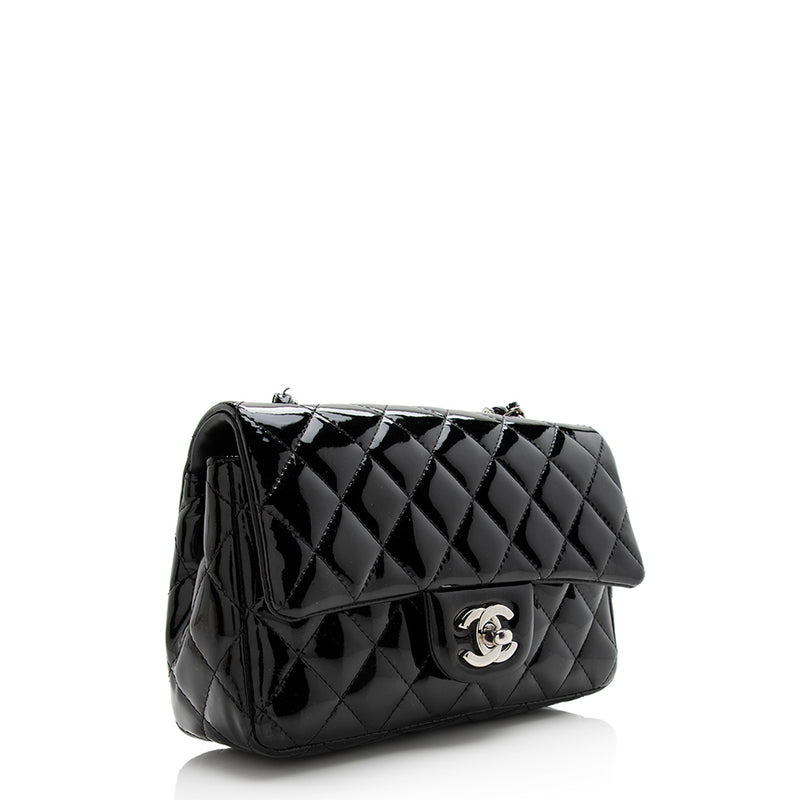 CHANEL Mini Square Small Chain Shoulder Bag Black Quilted Flap