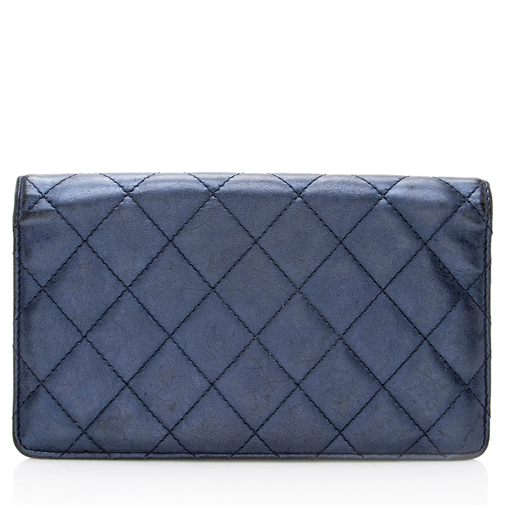 Chanel Quilted Metallic Calfskin Reissue Yen Wallet - FINAL SALE (SHF-18687)