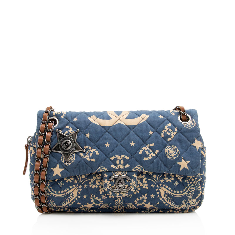 Chanel Quilted Canvas Paris-Dallas Bandana Medium Flap Bag (SHF-22933) –  LuxeDH