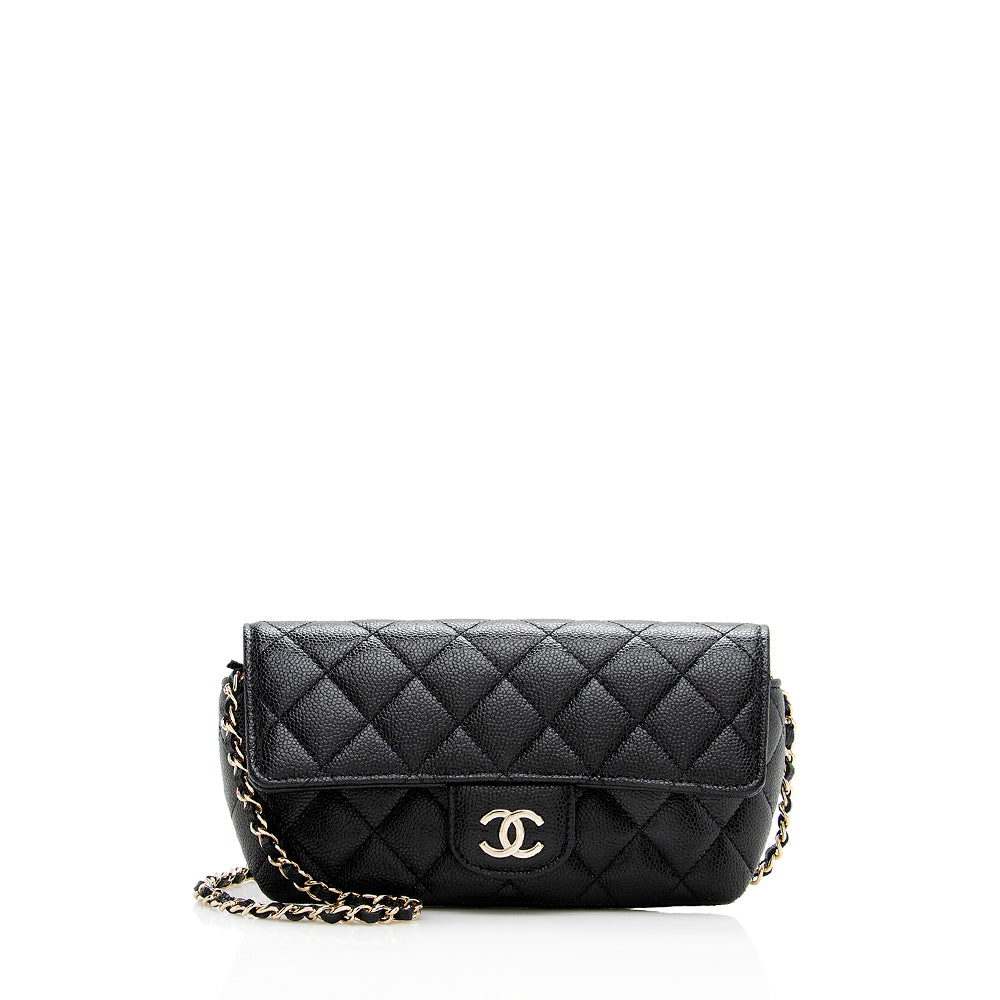 CHANEL Caviar Quilted Mini Chain Soul Flap White 808104