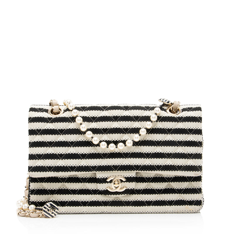 Chanel Quilted Jersey Pearl Coco Sailor Medium Flap Bag (SHF-23372