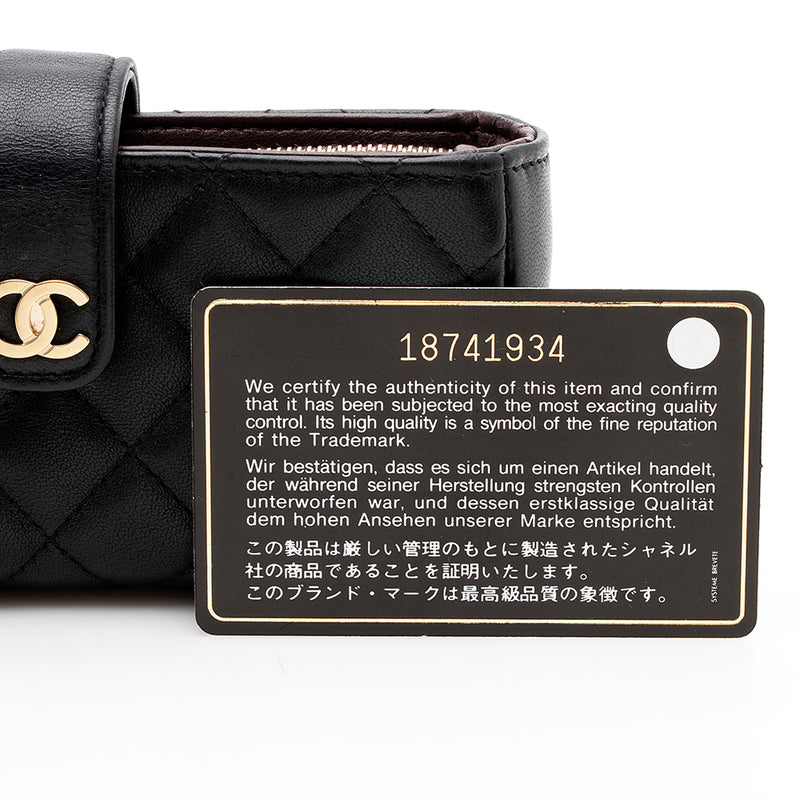 Chanel Quilted Lambskin CC O-Mini Phone Pouch (SHF-18690)
