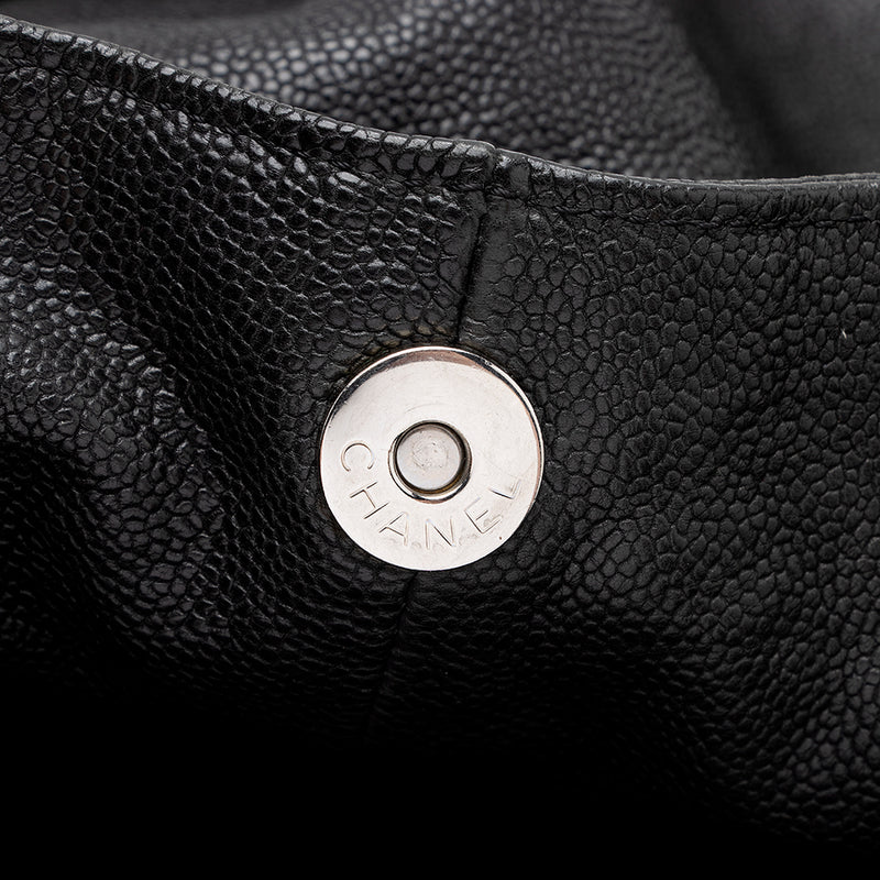 Chanel Black Quilted Leather Button Up Hobo