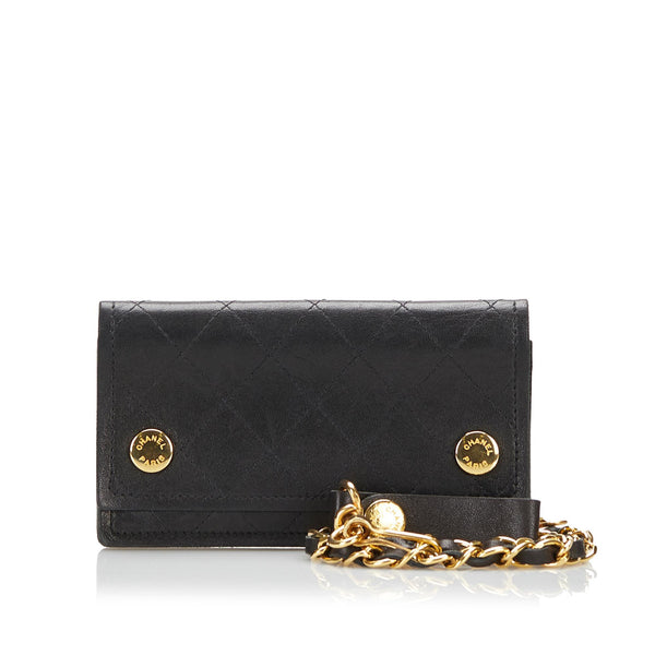 Chanel Quilted Leather Chain Wallet (SHG-36957)