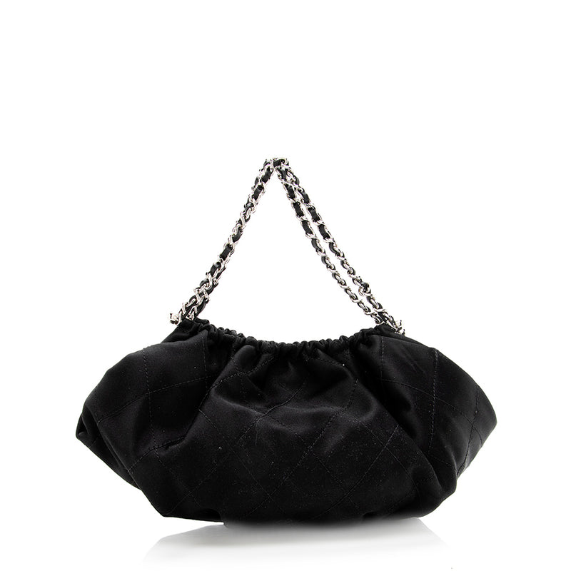 Chanel Quilted Satin CC Charm Mini Hobo (SHF-19277)