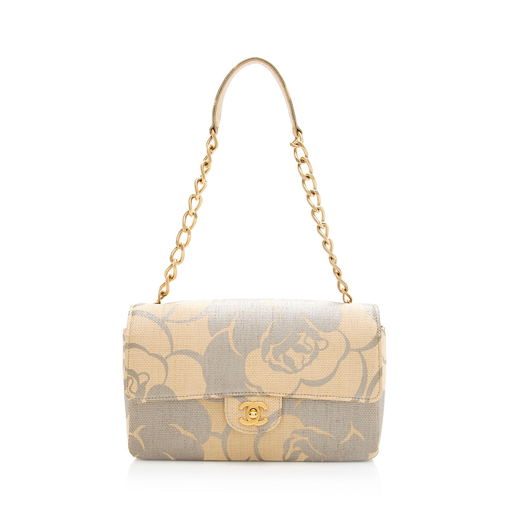 Chanel Raffia Camellia Medium Single Flap Bag (SHF-21180) – LuxeDH