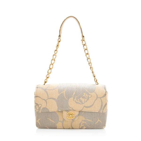 Chanel Raffia Camellia Medium Single Flap Bag (SHF-21180) – LuxeDH