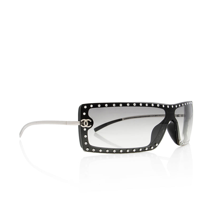 Chanel Rectangular Crystal Studded Sunglasses (SHF-16044)