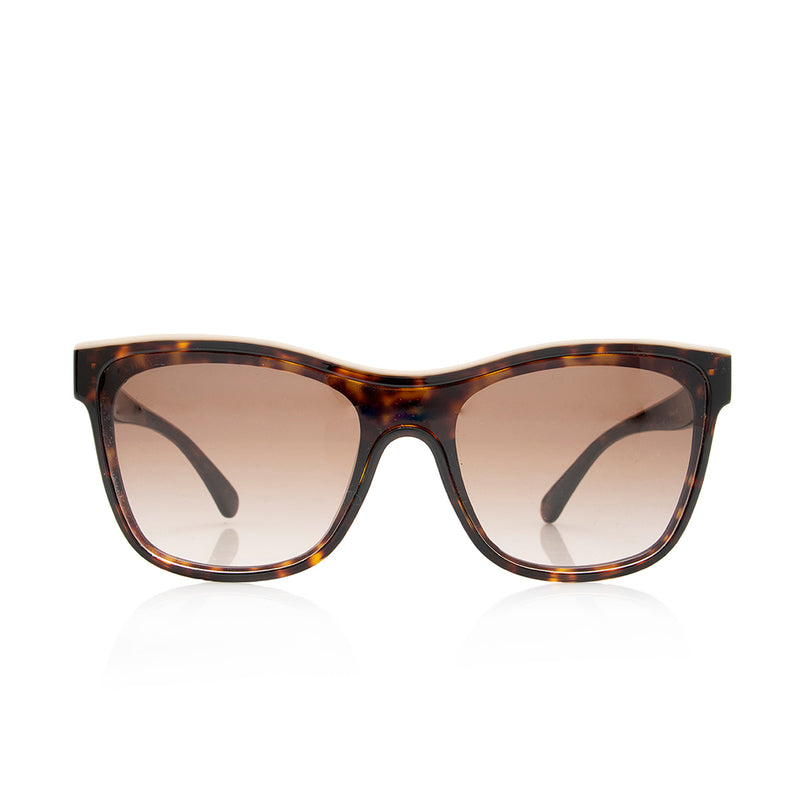 Chanel Interlocking CC Logo Square Sunglasses - Brown Sunglasses