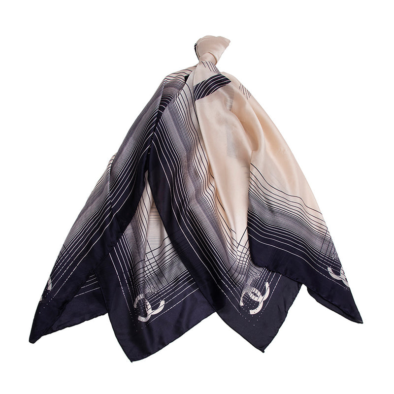 Chanel Silk CC Oversize Scarf (SHF-21869)