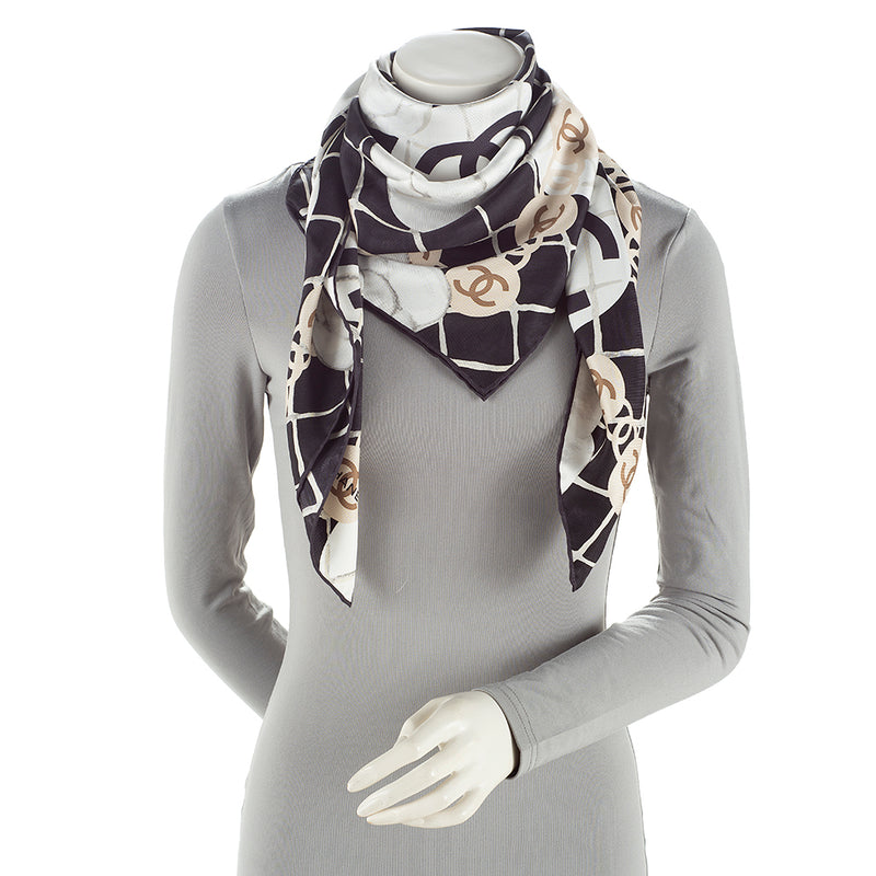 chanel silk head scarf