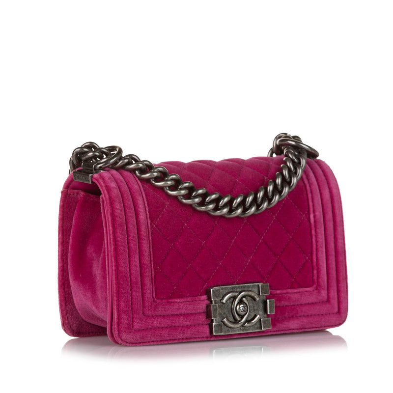 Chanel Small Boy Velvet Flap Bag (SHG-36394)