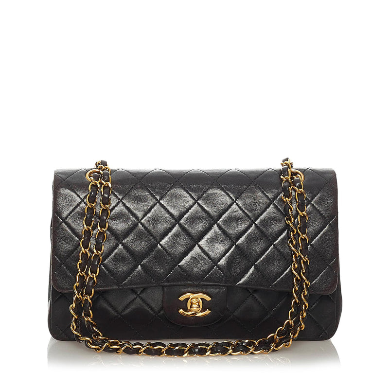 Chanel Black Caviar Leather Enamel Mini Chain Top Handle Bag Chanel