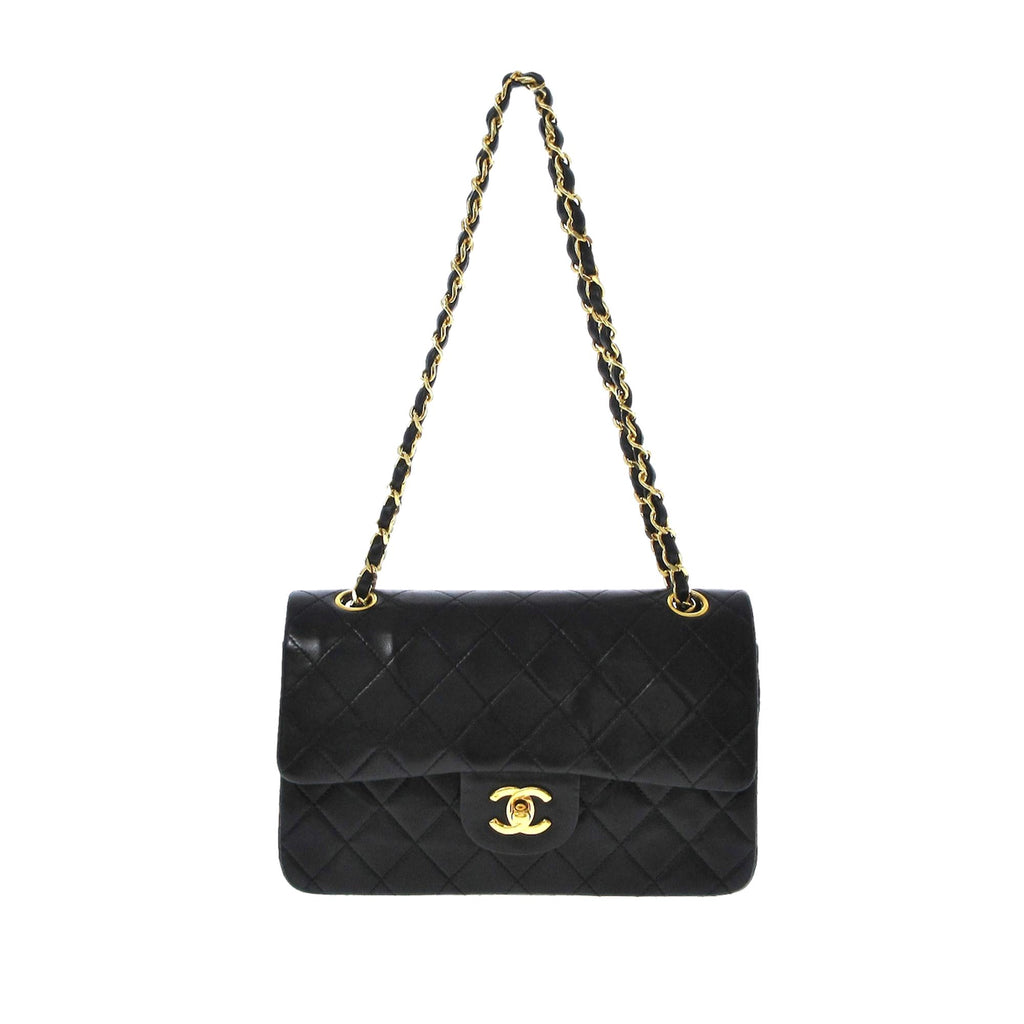 Chanel Small Classic Lambskin Leather Double Flap Bag (SHG-33688)
