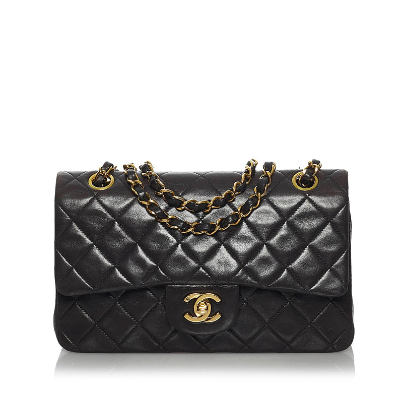 Chanel Small Classic Lambskin Leather Double Flap Bag (SHG-36956) – LuxeDH