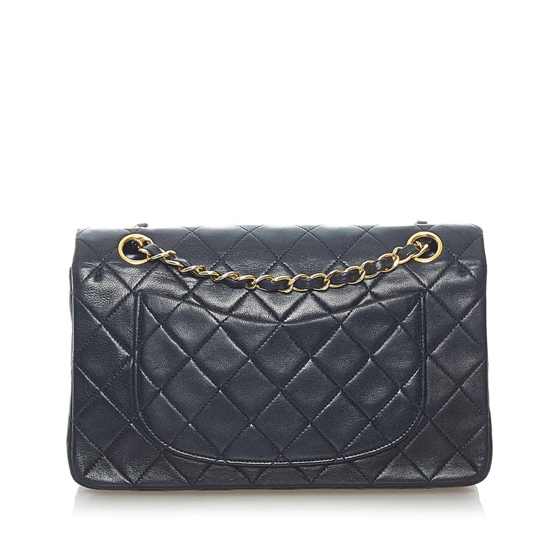 Chanel Small Classic Lambskin Leather Double Flap Bag (SHG-34518)