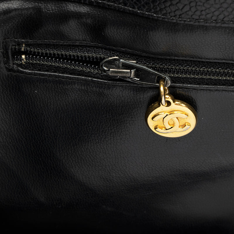 Chanel Milk Tea Big CC Turnlock Caviar Tote 24k Gold Hardware –  como-vintage
