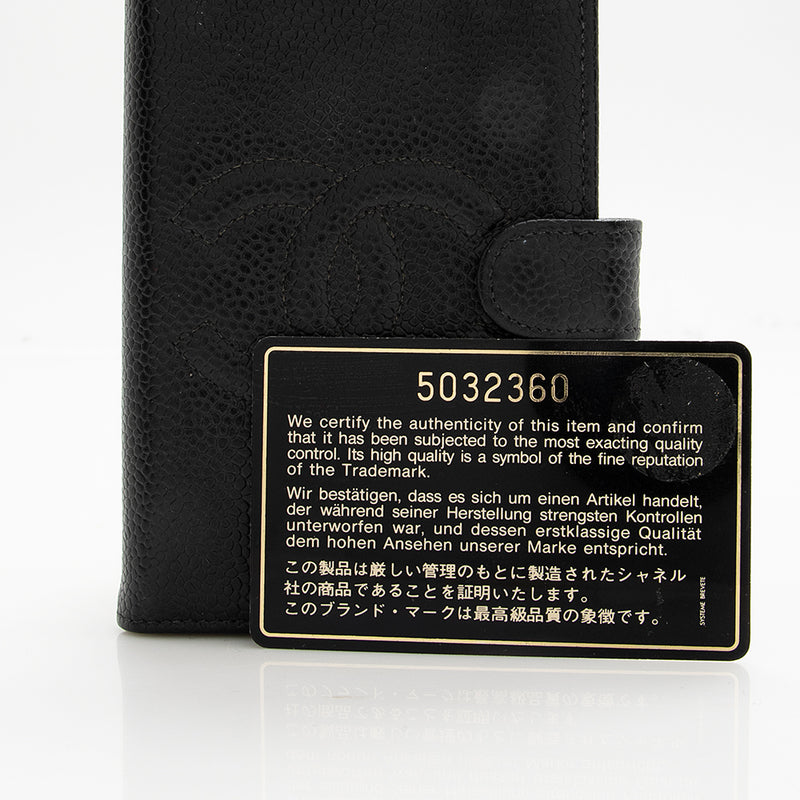 Chanel Black Caviar Leather Agenda/Notebook - Yoogi's Closet