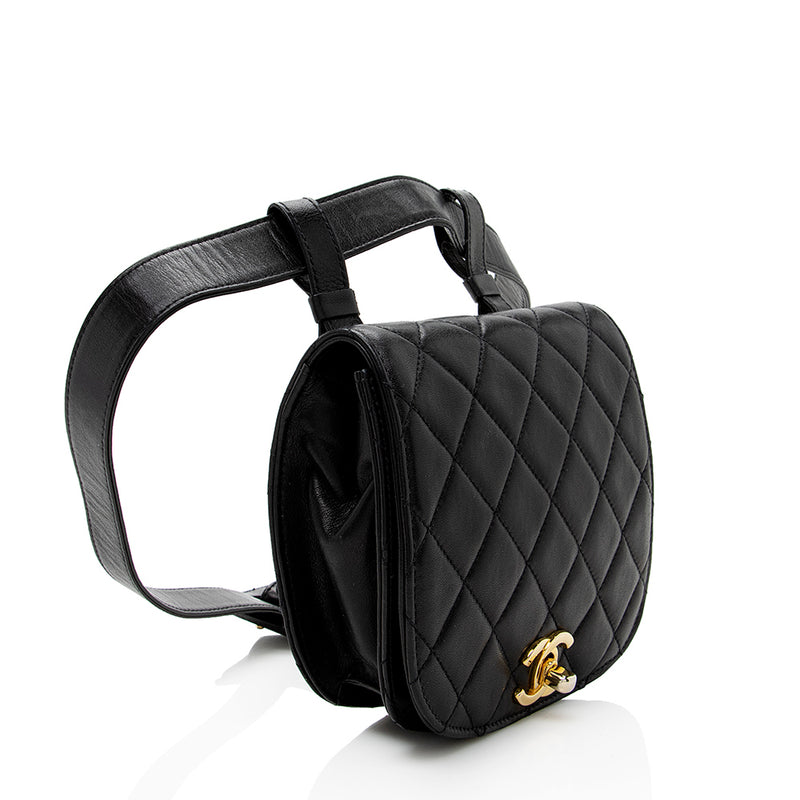 Chanel Vintage Lambskin CC Belt Bag - Size 32 / 80 (SHF-18329) – LuxeDH
