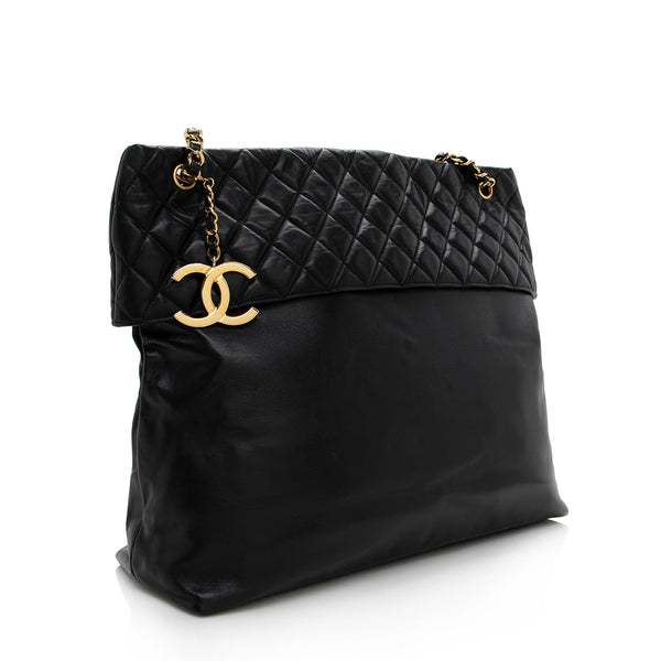 Chanel Vintage Lambskin Chain CC Tote (SHF-15054) – LuxeDH