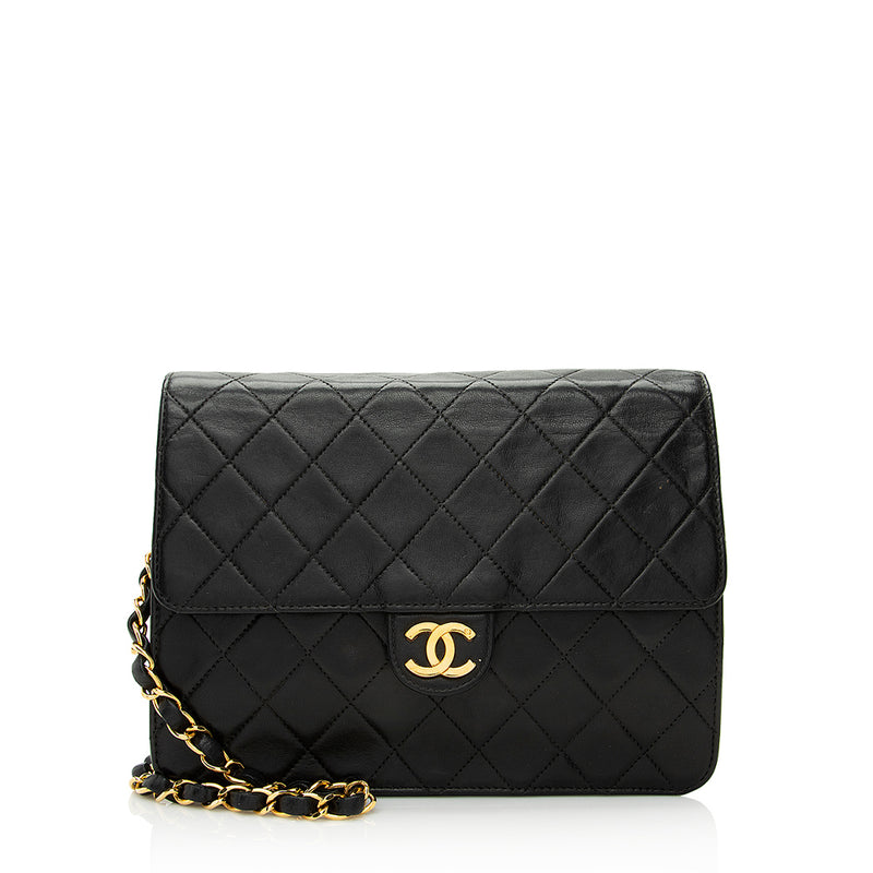 Sold at Auction: CHANEL - 1980s Small Classic Black Quilted Leather Flap  Shoulder Bag / Crossbody
