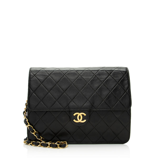 Chanel Black Quilted Lambskin Leather Jumbo Double Flap Bag with, Lot  #56246