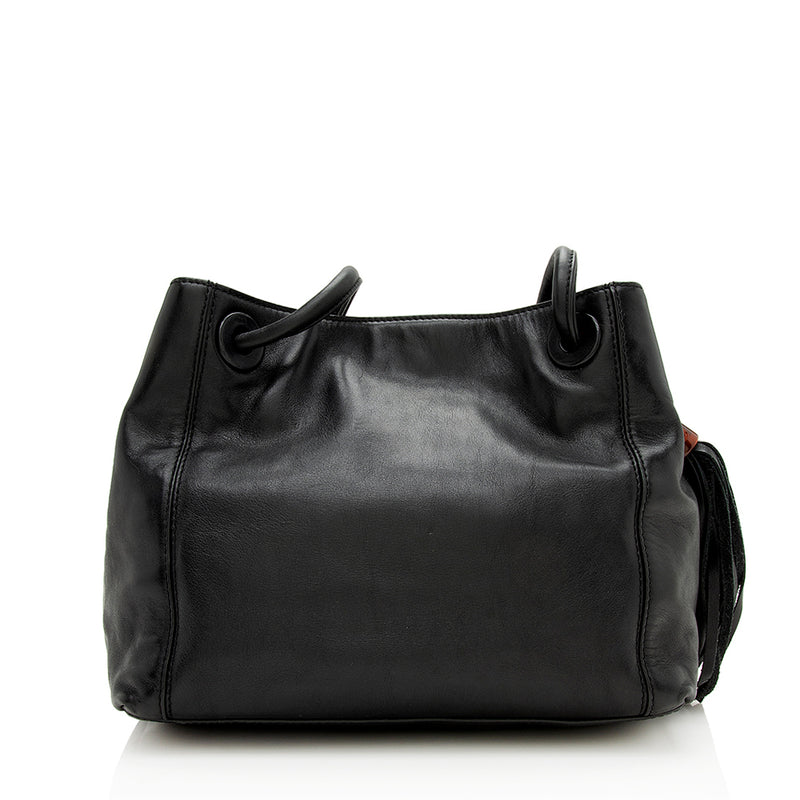 Chanel Vintage Leather CC Tassel Shoulder Bag (SHF-12835)