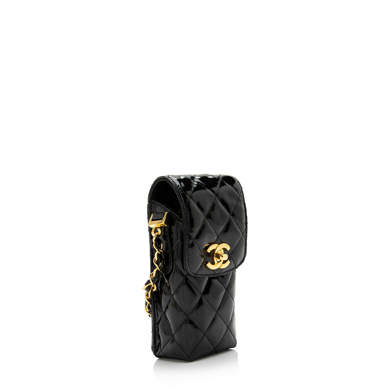 Chanel Vintage Patent Leather CC Phone Holder Crossbody Bag (SHF