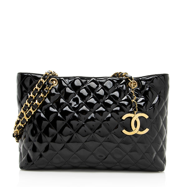Chanel White Quilted Caviar Leather Grand Shopper Tote For Sale at 1stDibs