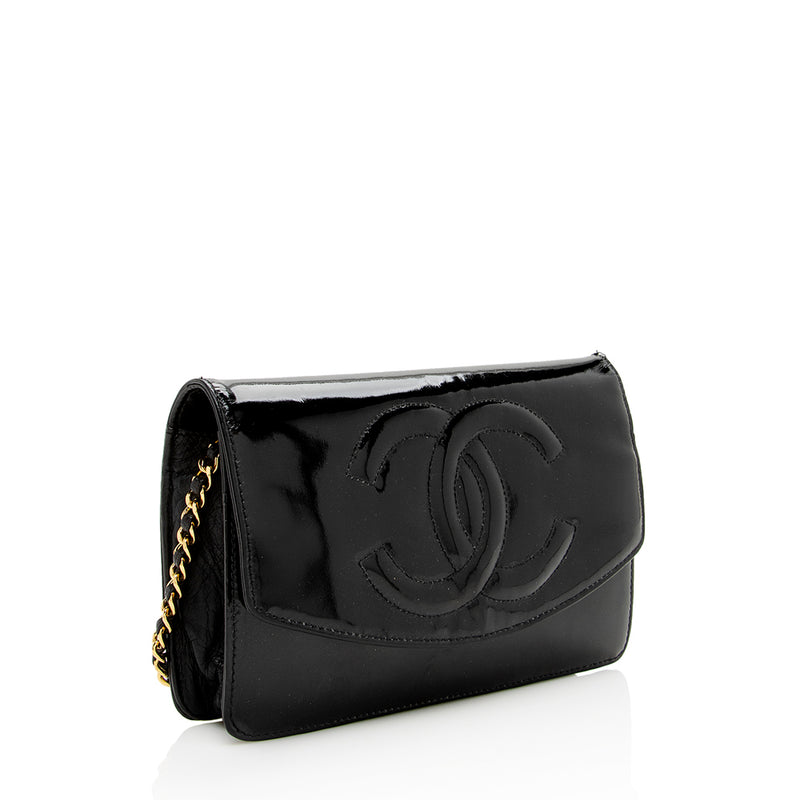 Chanel Black Patent Leather Small Box with Chain ref.313644 - Joli