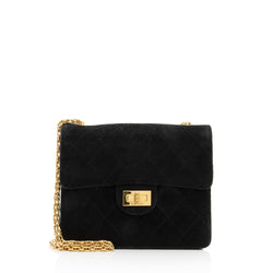 Chanel Vintage Quilted Suede Mademoiselle Bijoux Chain Mini Flap Bag ( –  LuxeDH