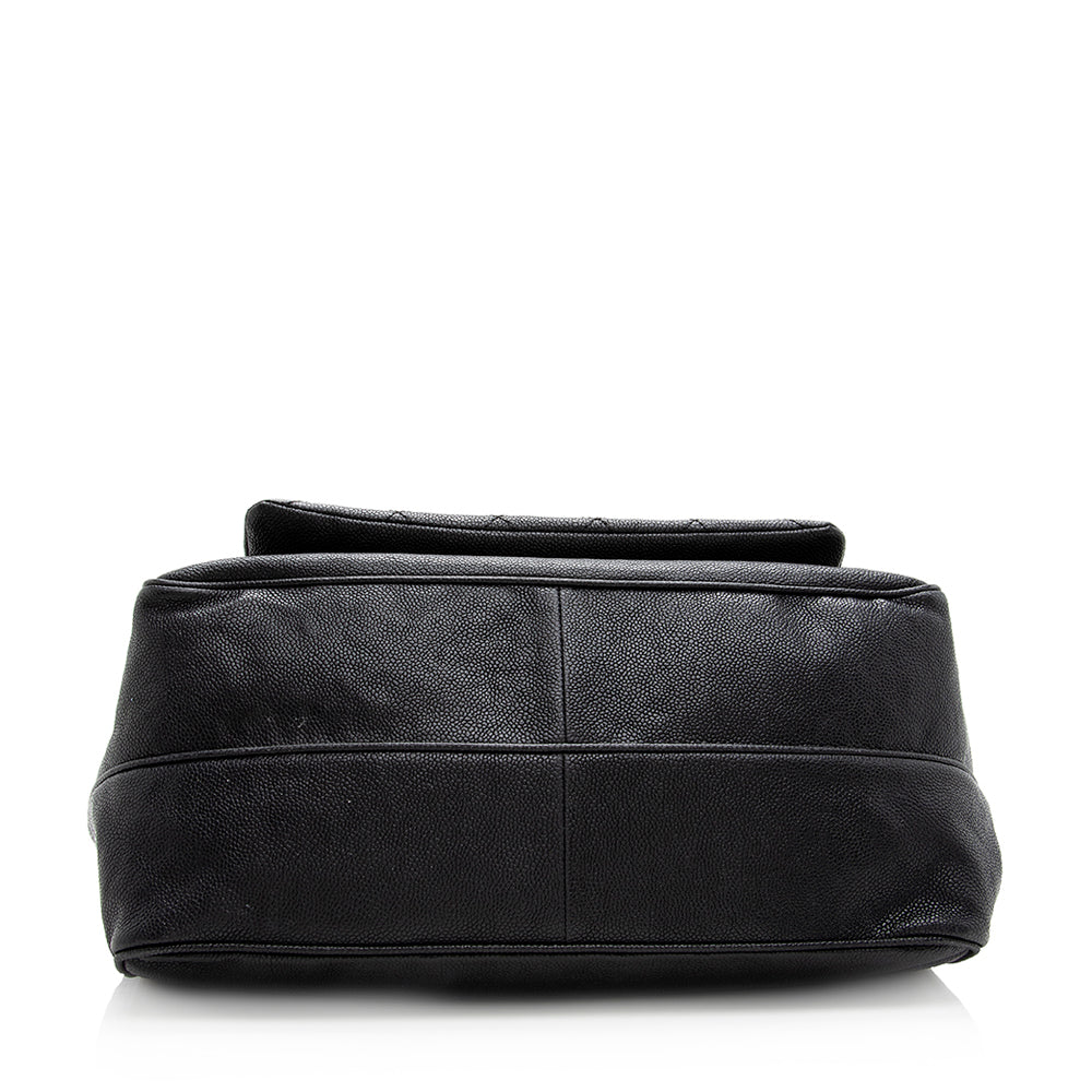 Chanel Washed Caviar Leather Mademoiselle Accordion Flap Bag (SHF-18925)