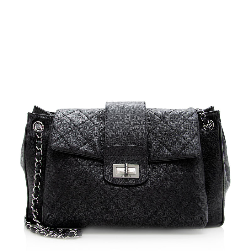 Chanel Black Quilted Leather Mademoiselle Flap Clutch Chanel