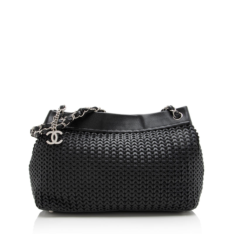 Chanel Woven Caviar Leather CC Charm Medium Tote (SHF-22757) – LuxeDH