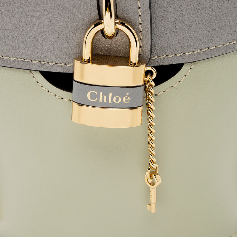 Chloe Calfskin Goatskin Mini Aby Bi-Color Bucket Bag (SHF-18320)