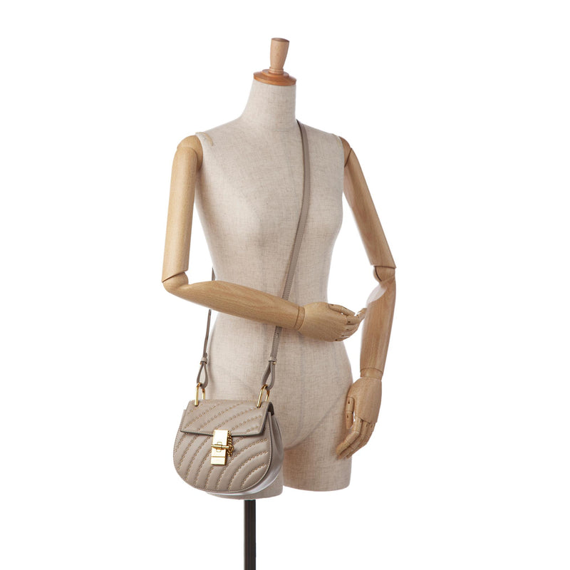 Chloe Drew Bijou Studded Leather Crossbody Bag (SHG-fiOW3d)
