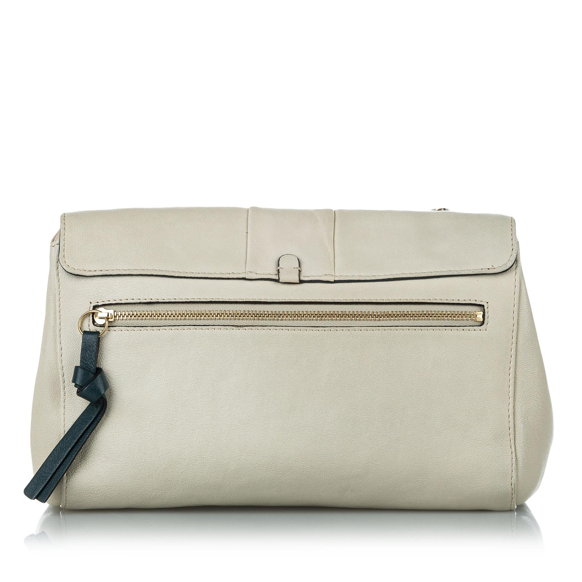 Chloe June Bow Flap Leather Shoulder Bag (SHG-37375)