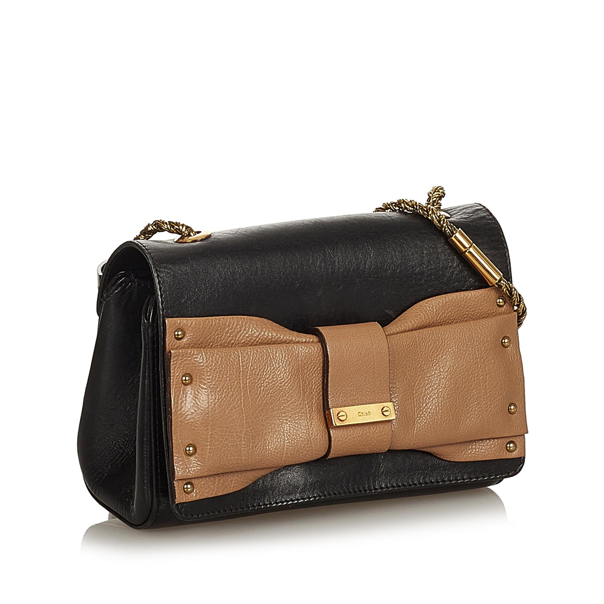 Chloe June Bow Flap Shoulder Bag (SHG-26643)