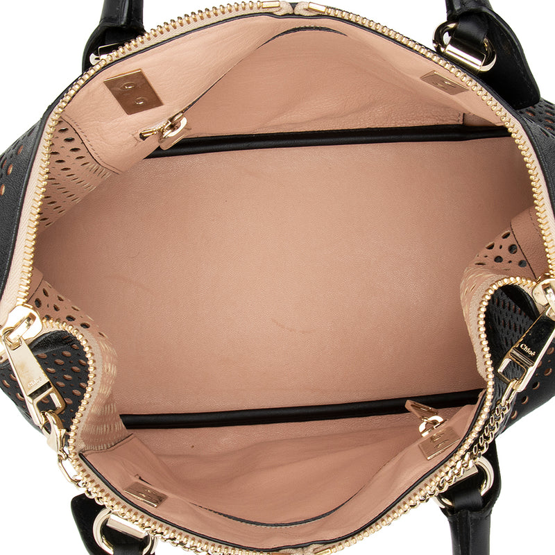 Chloe Perforated Leather Baylee Medium Shoulder Bag (SHF-14832)