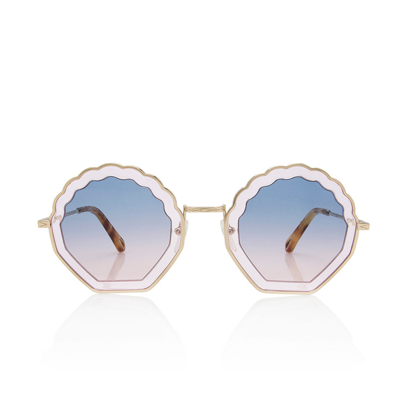 Chloe Round Scalloped Sunglasses (SHF-18226)