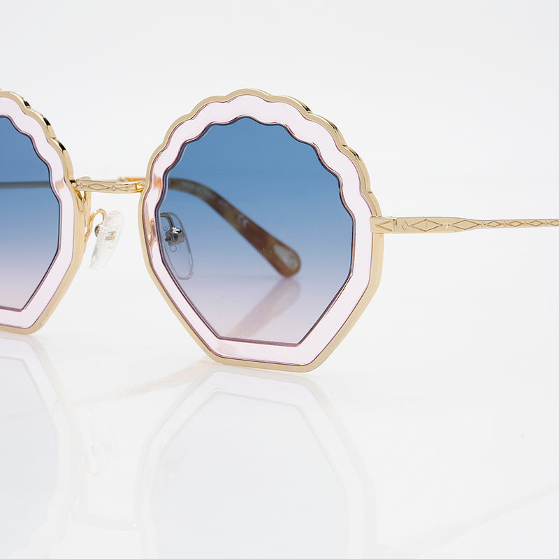 Chloe Round Scalloped Sunglasses - FINAL SALE (SHF-18227)