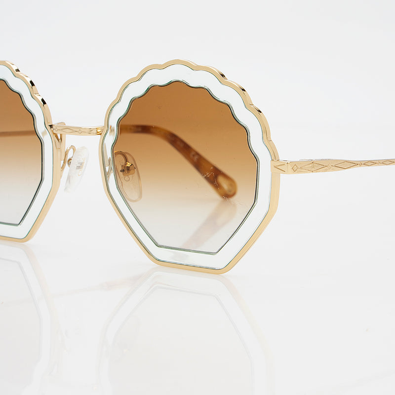 Chloe Round Scalloped Sunglasses (SHF-18228)
