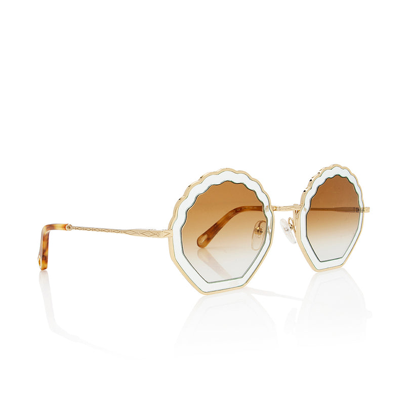 Chloe Round Scalloped Sunglasses (SHF-18228)