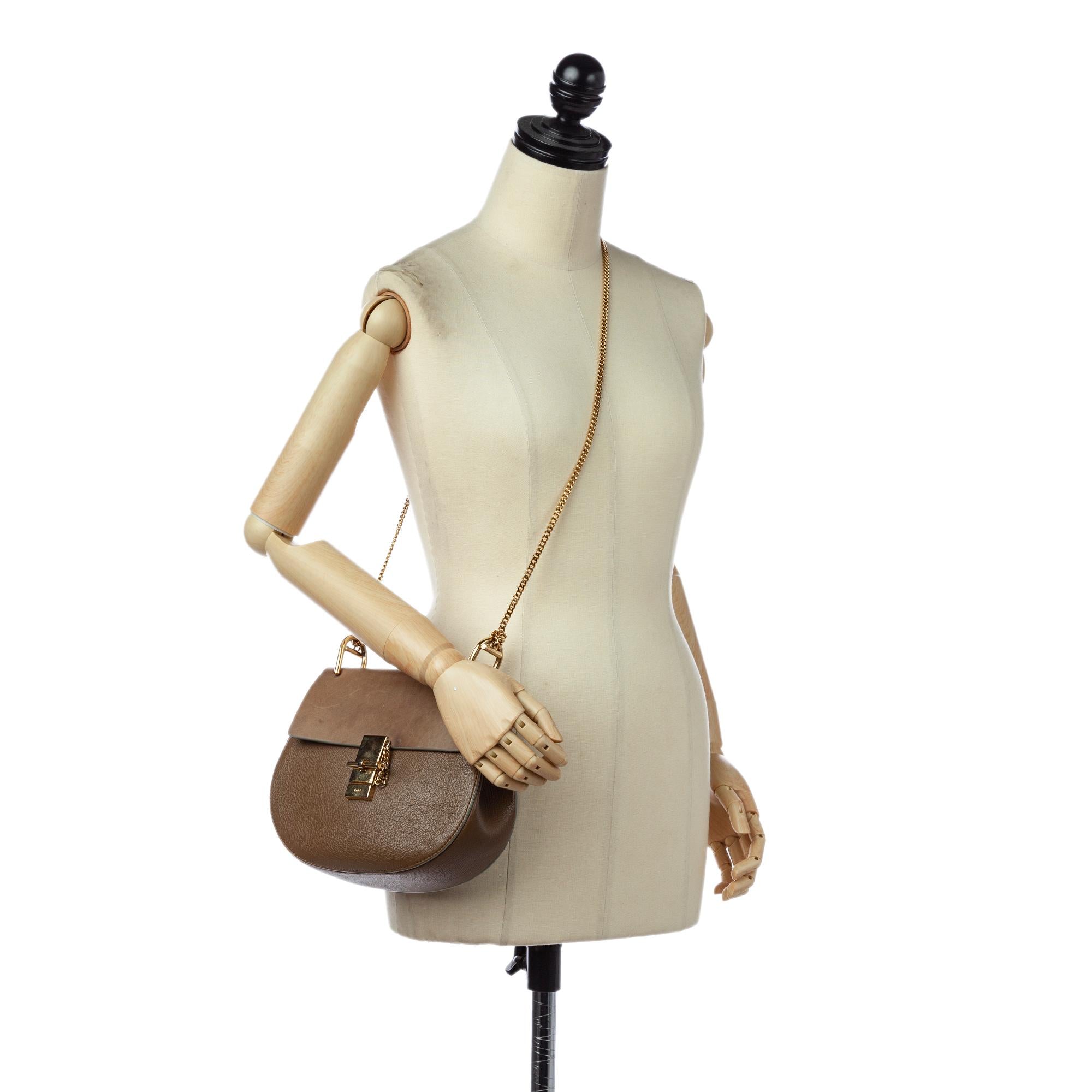 Chloe Small Drew Leather Crossbody Bag (SHG-24804)